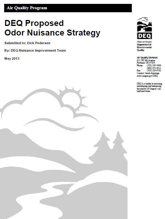 deq odor nuisance strategy 2013 oregon